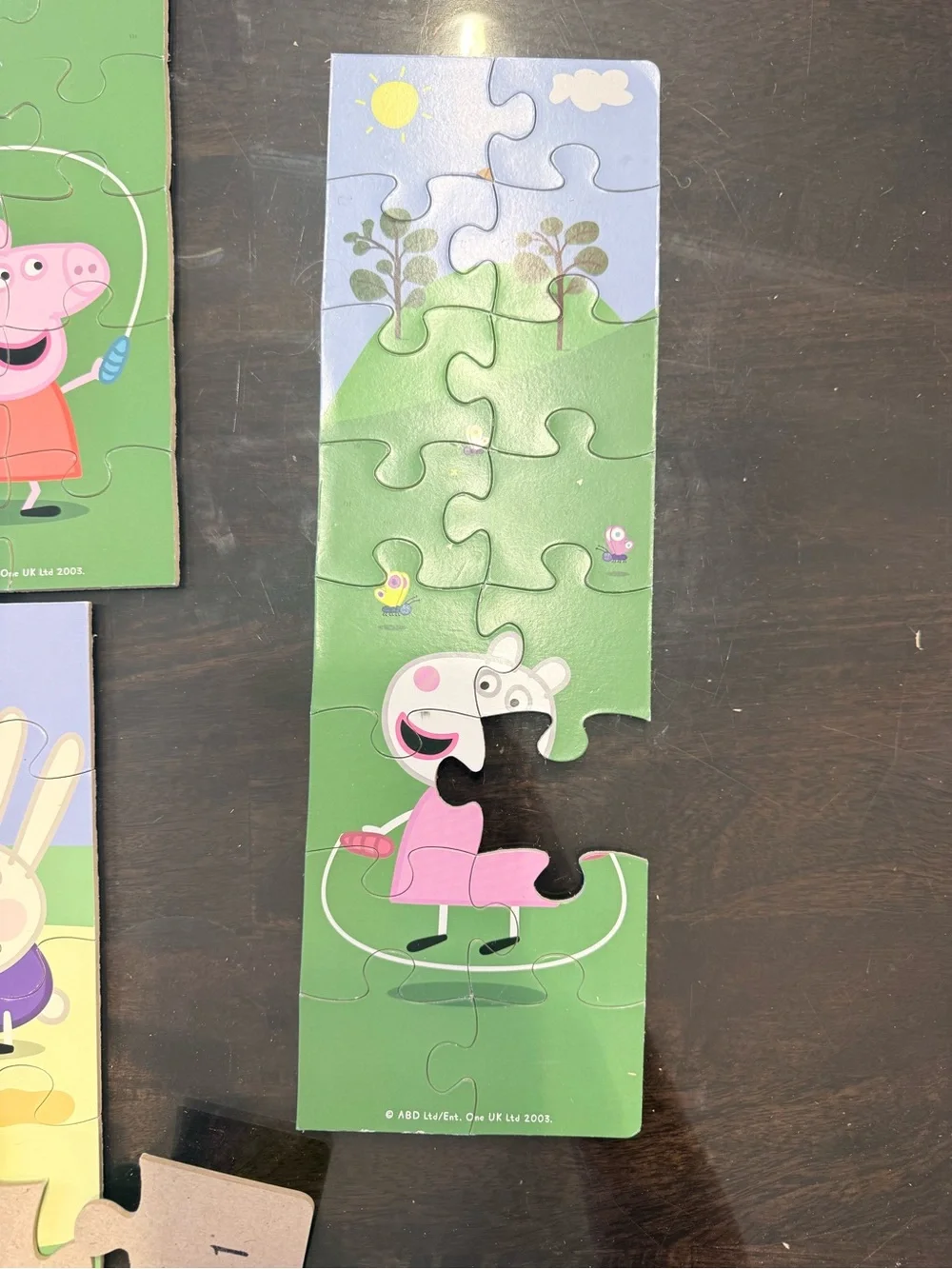 7- Peppa Pig Puzzle Set - Pink, Green, Blue Scenes numbered for easy making!